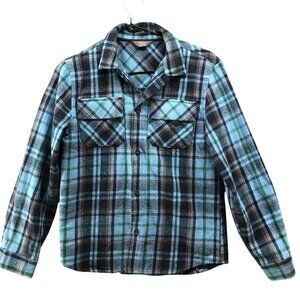 Primark Kids Boys 10-11 Yrs Shacket Blue Plaid Flannel Shirt Jacket‎ Thick